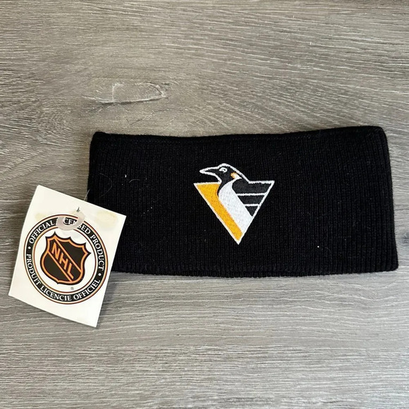 Vintage Pittsburgh Penguins NHL Head / Ear Warmer NOS NWT Deadstock - Picture 2 of 4